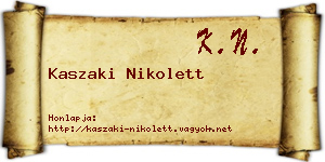 Kaszaki Nikolett névjegykártya