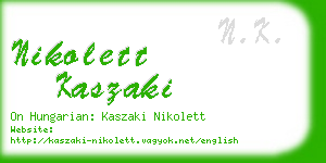 nikolett kaszaki business card